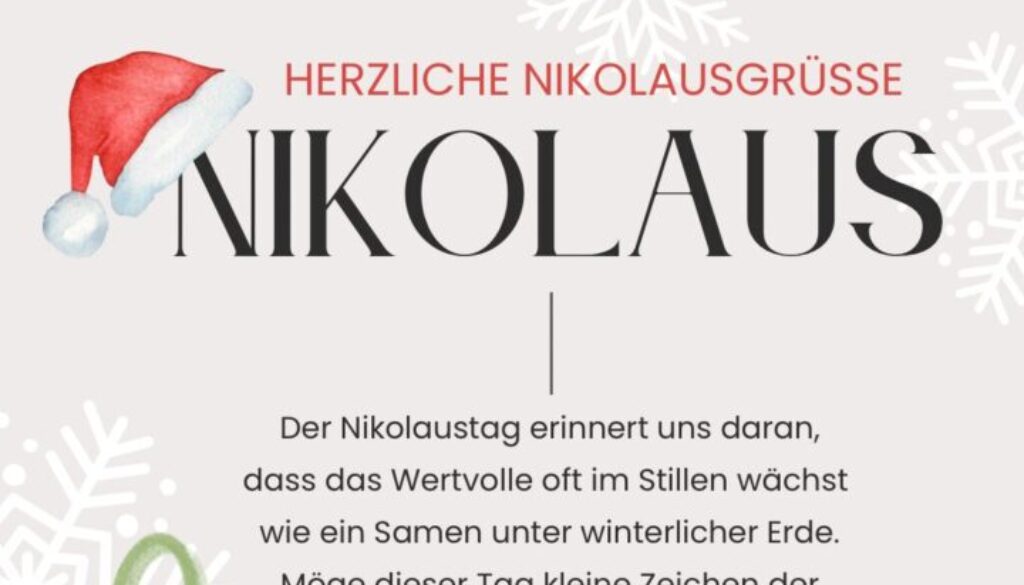 beige weiß rot minimalistisch illustrativ dezember nikolaus schnee instagram post