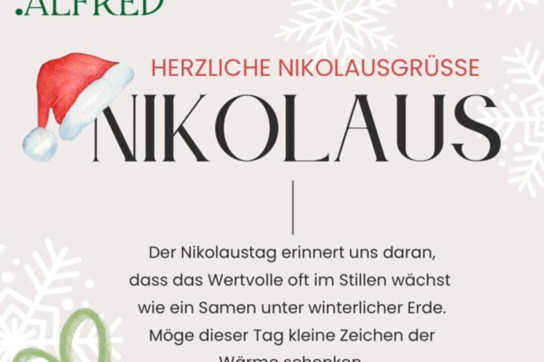 beige weiß rot minimalistisch illustrativ dezember nikolaus schnee instagram post